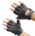 FINGERLESS LEATHER WORK GLOVES WITH GEL PADS