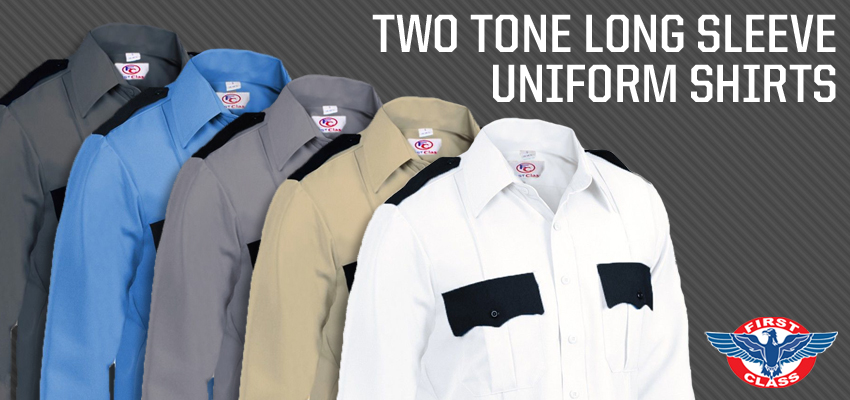 100% Polyester Two Tone Long Sleeve Uniform Shirts